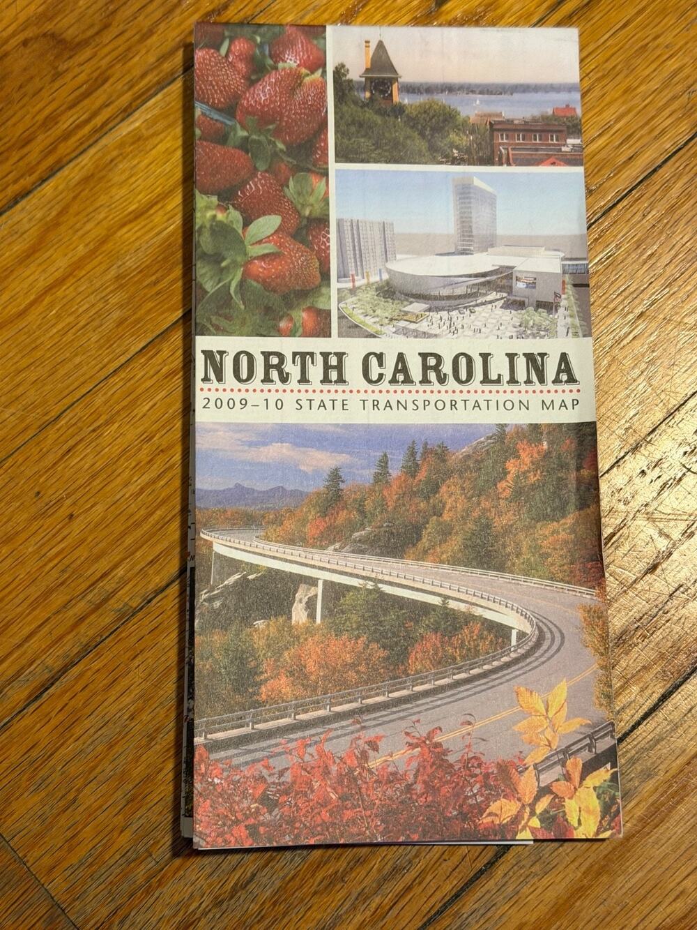 NORTH CAROLINA 2009-10 STATE TRANSPORTATION MAP Folded paper